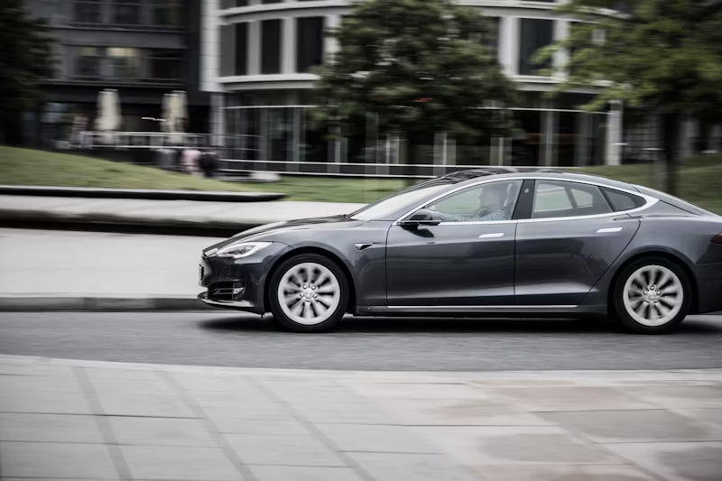 Tesla vehicle on the move