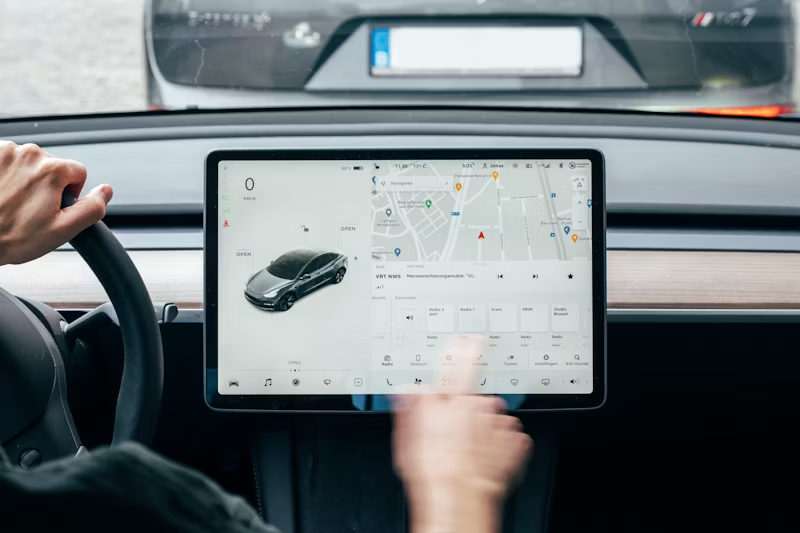 interior view of a Tesla