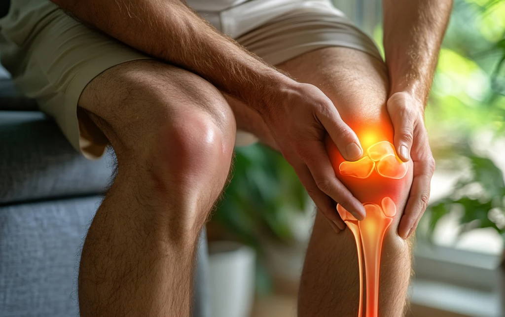 a person with knee pain