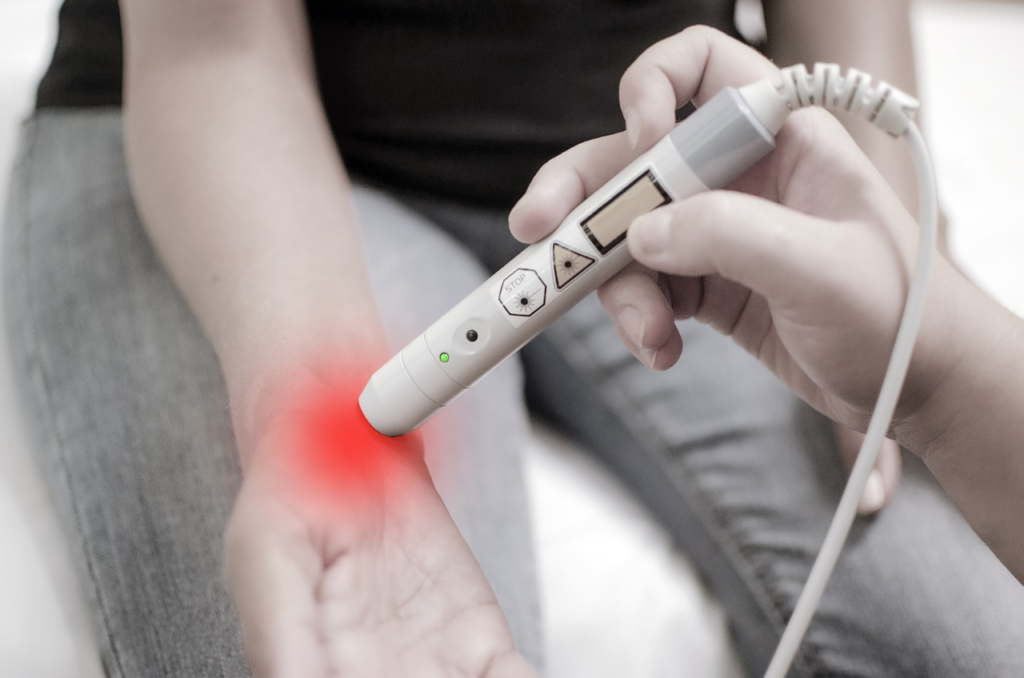 a person's inflammation being treated