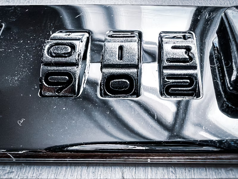 up close look at an old school password lock