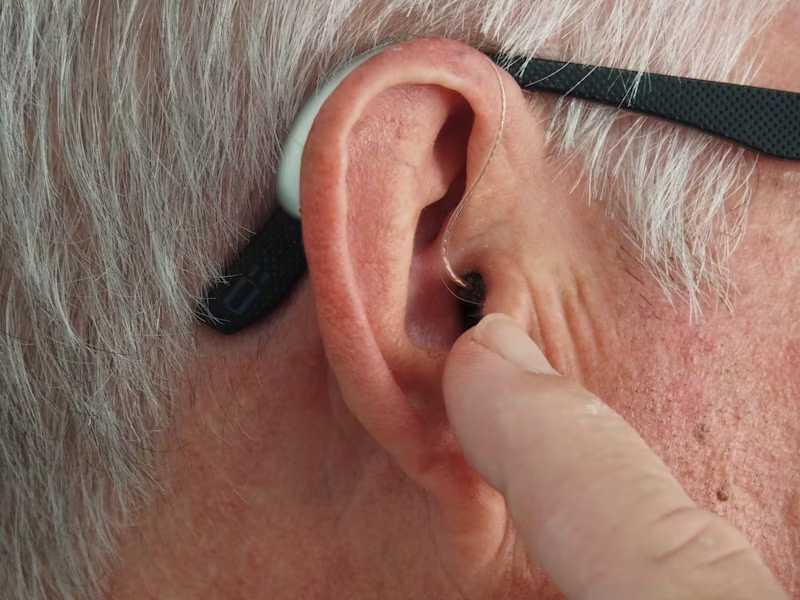 an older person's ear