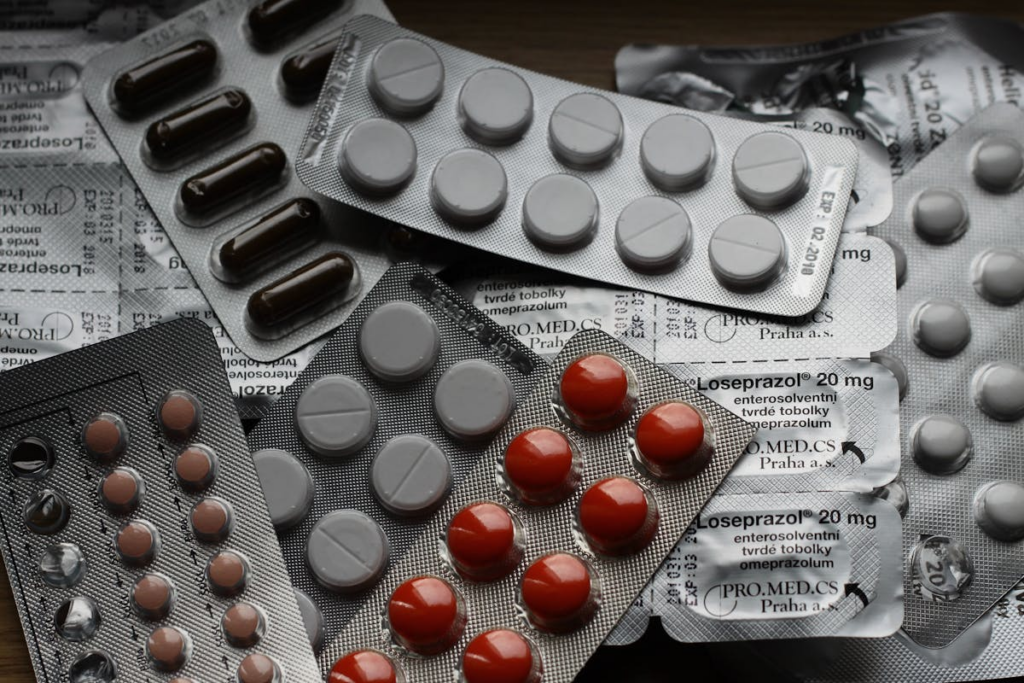 an assortment of medications