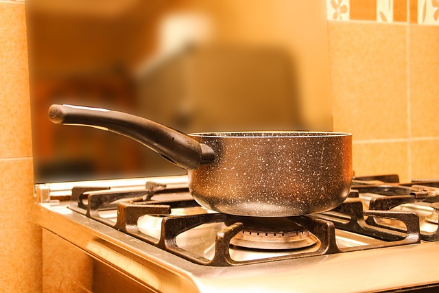 boiling water on stove