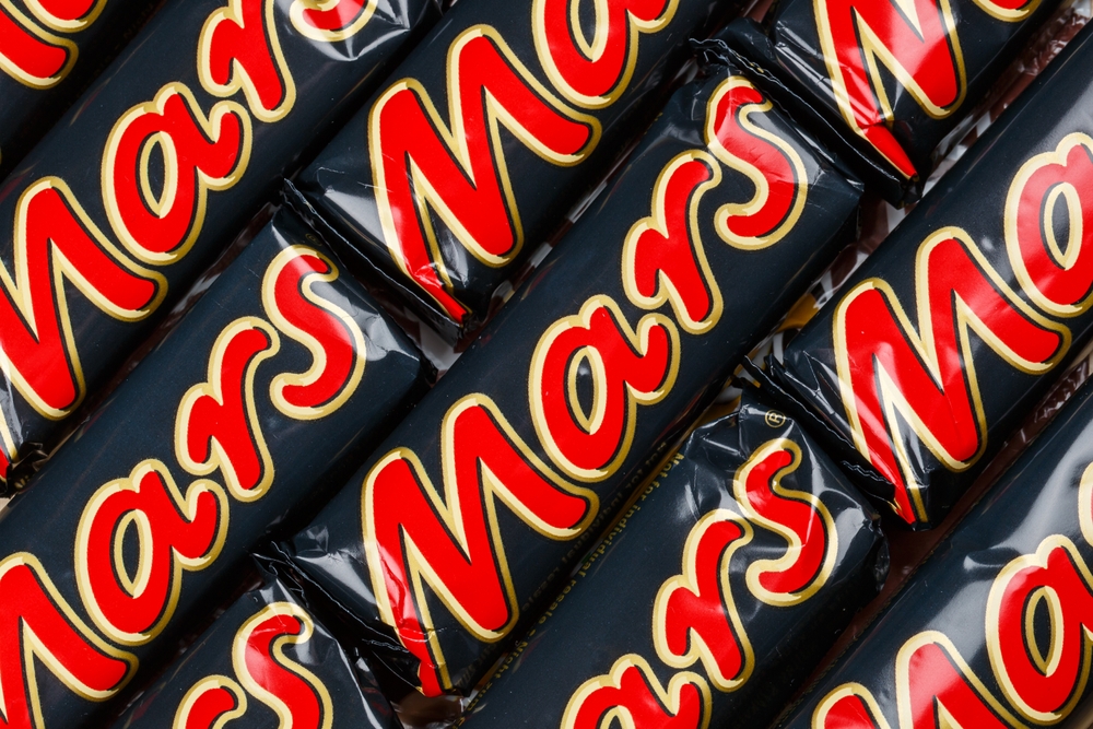 Stuttgart, Germany - November 17, 2023: Mars chocolate bars as a background in Stuttgart, Germany.