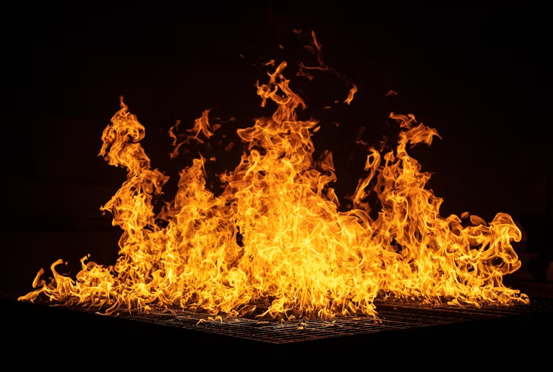 fier burning from fuel