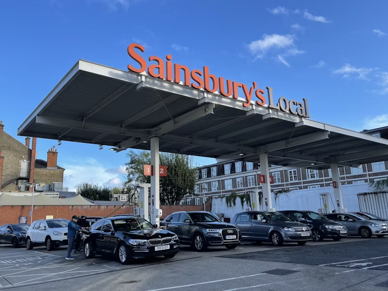 busy gas station