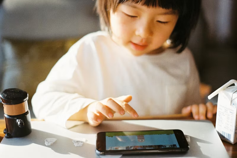 a child on a phone