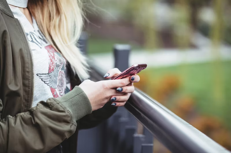 a girl on her phone