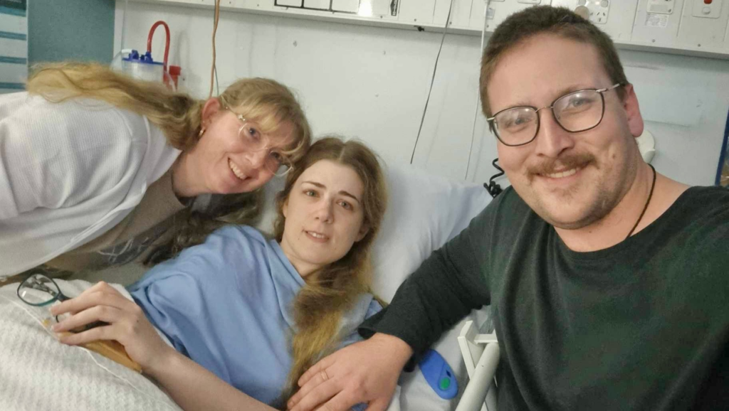 Emily Norton and family in hospital