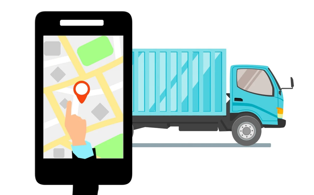 a tracking system attached to a truck