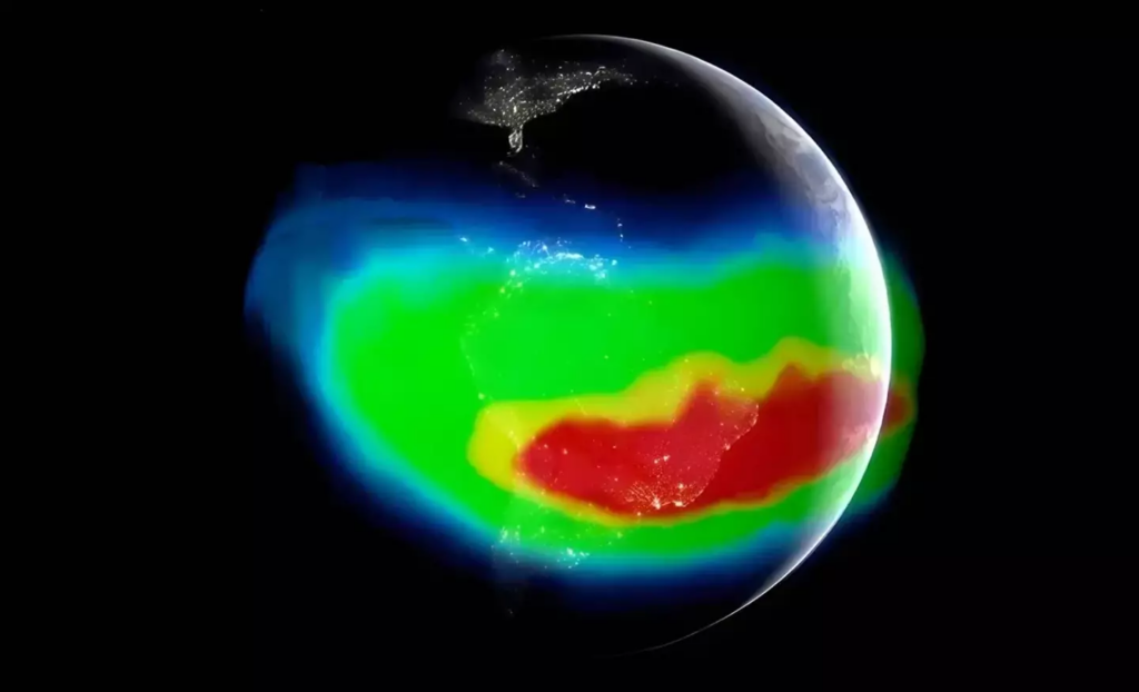 The South Atlantic Anomaly on planet Earth