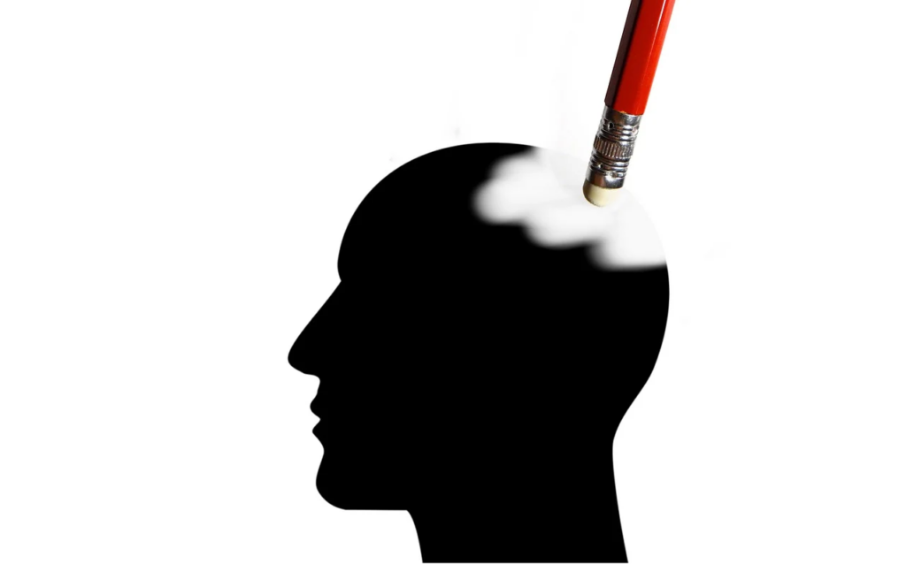 a person's memory being erased