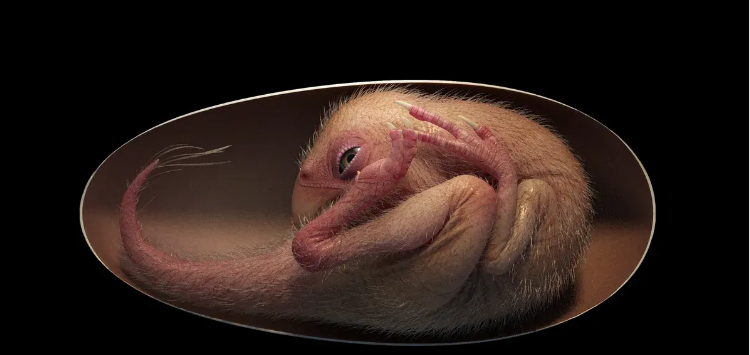 Reconstruction of a close-to-hatching oviraptorosaur dinosaur embryo, based on the new specimen "Baby Yingliang".