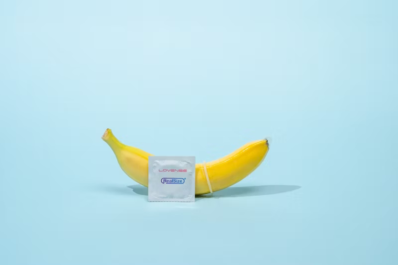 banana with a condom on