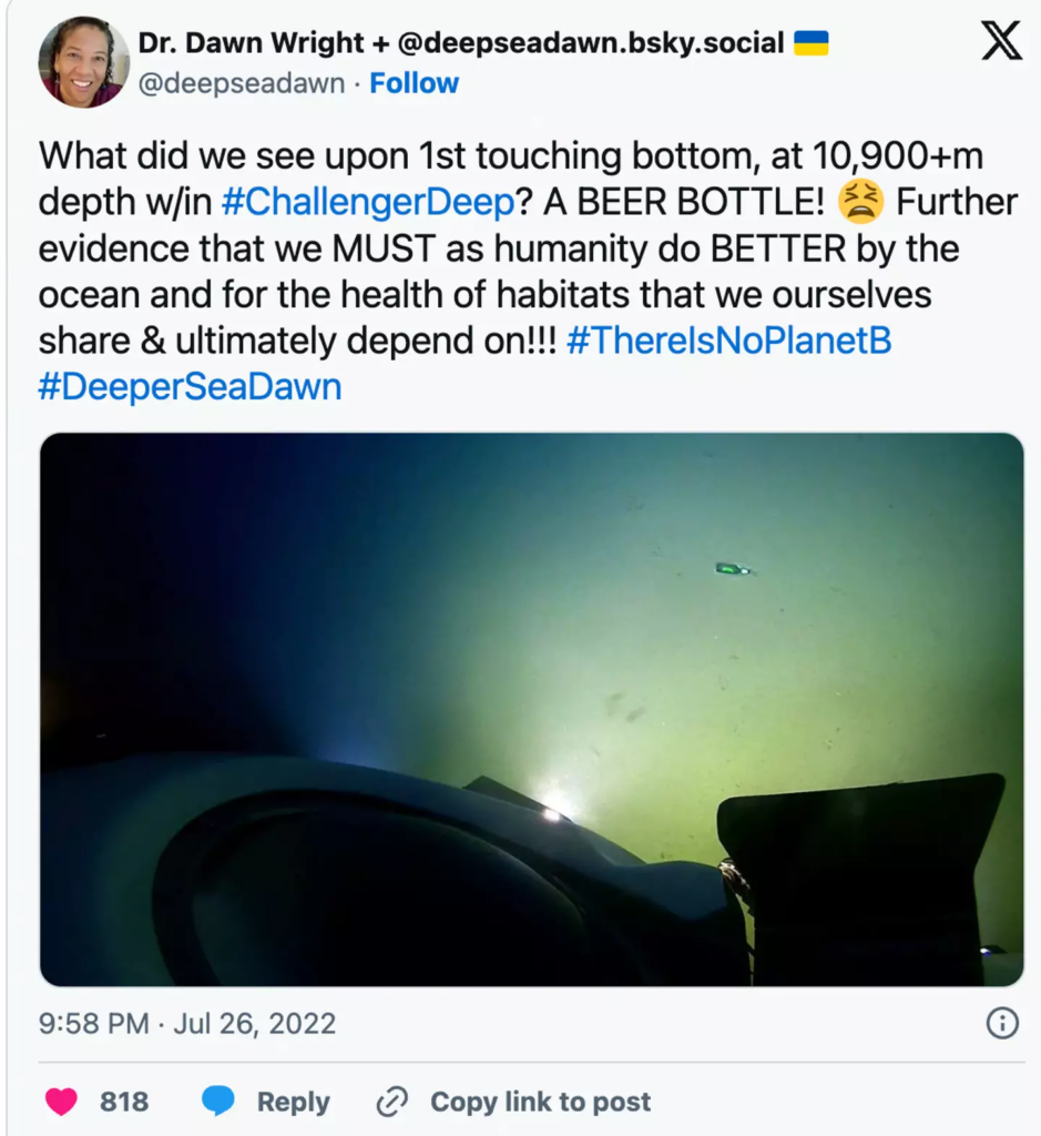 The oceanographer took to social media to share the findings 
