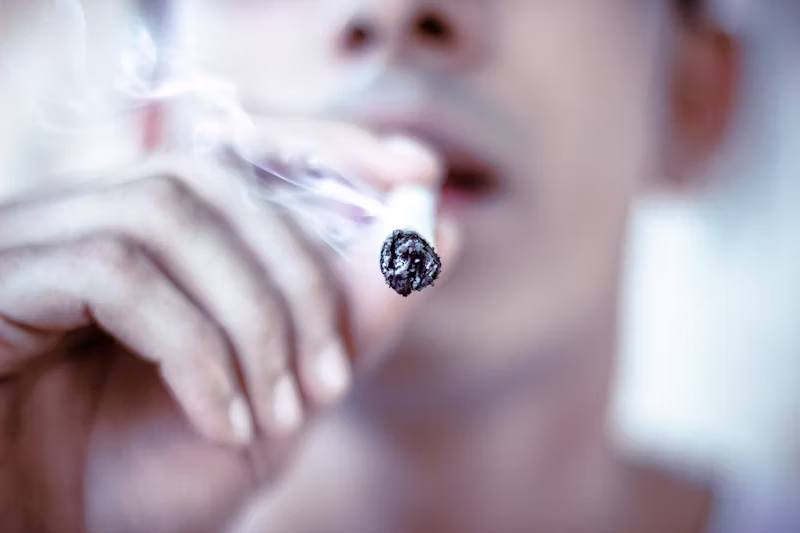 a person smoking