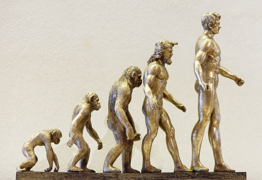 sculpture of mankind's evolution