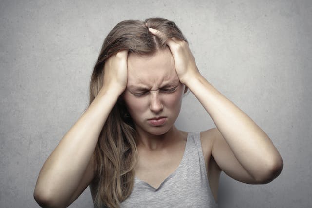 woman with headache