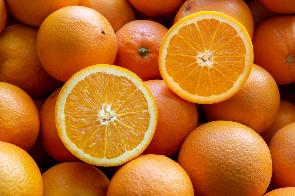 Many oranges from Valencia, Spain.