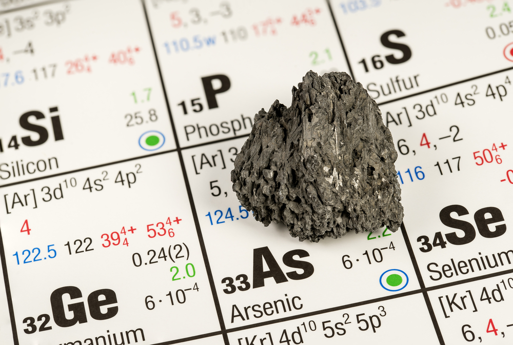 piece of arsenic on periodic table of elements
