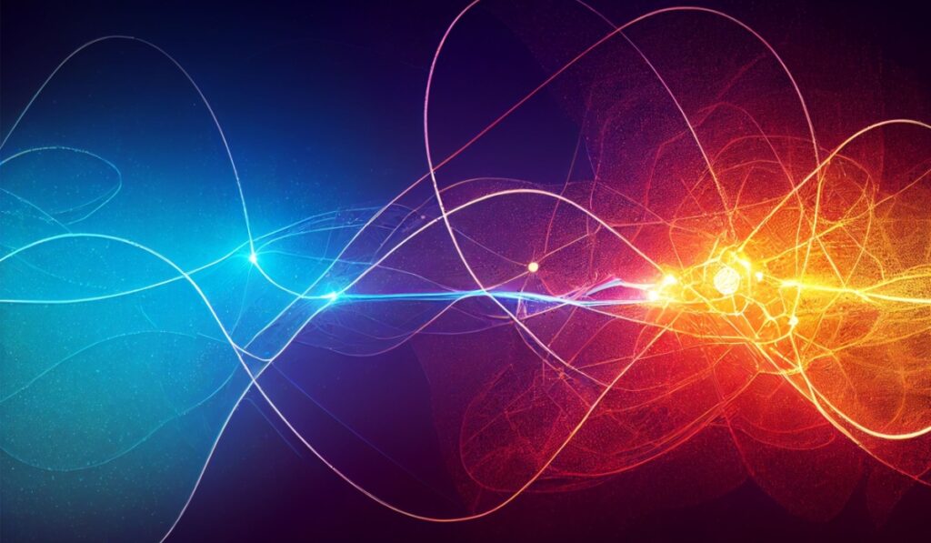 Abstract Artificial intelligence. Technology web background. Virtual concept.abstract future sci fi.Brain wave concept for big data.Space and multiverse.sound wave cyber.equalizer light effect.voice.