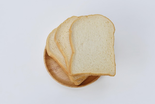 three slices of white bread