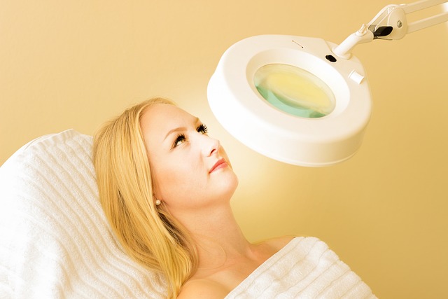 woman sitting in a chair at dermatologist