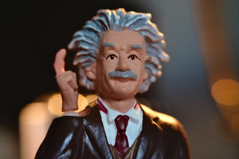 figurine of Einstein having an idea