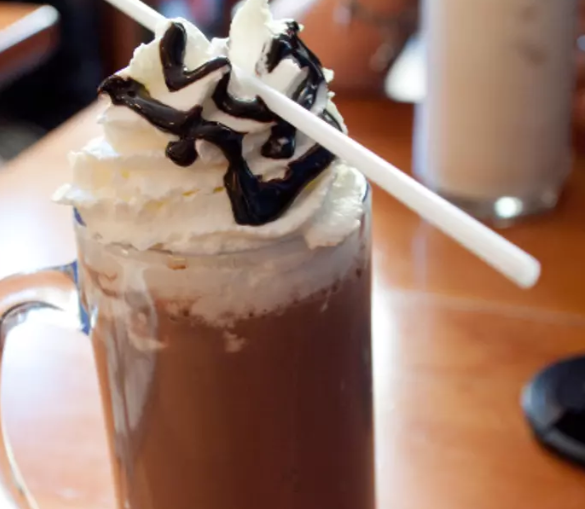 chocolate milkshake in a glass