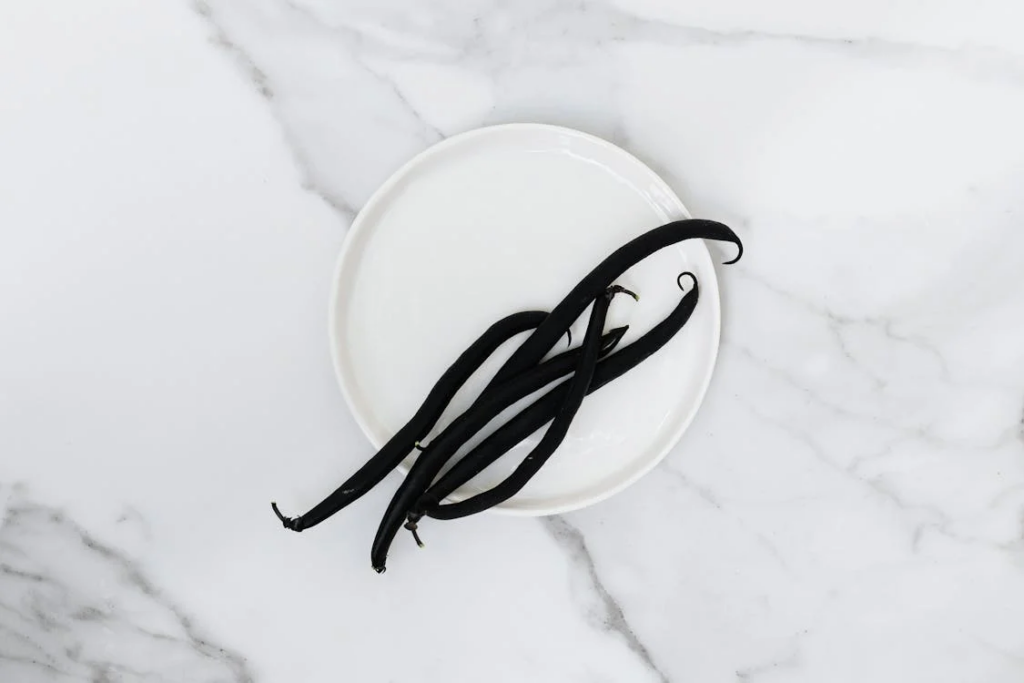 Black Beans on White Ceramic Plate