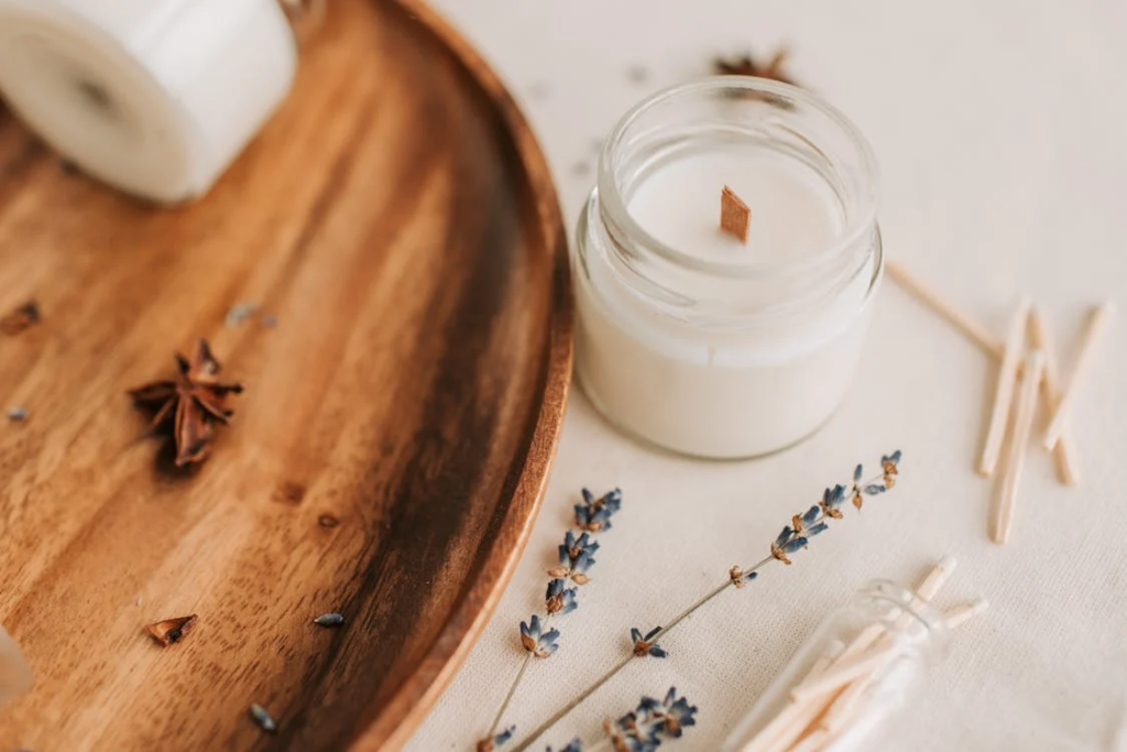 A White Candle in Close-Up Photography