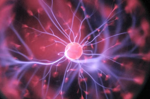 A ball of energy with electricity beaming all over the place