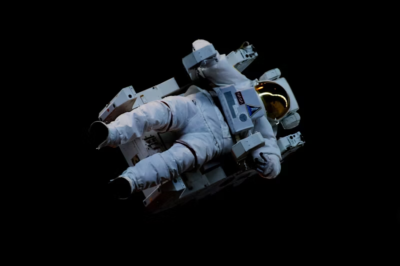an astronaut floating in space