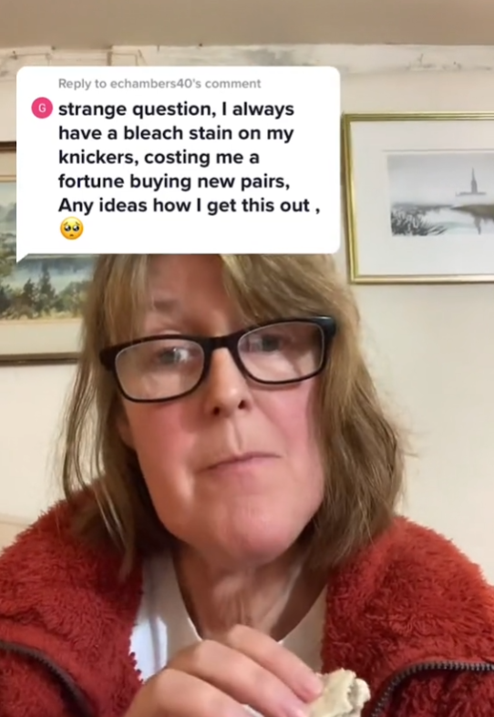 Anna Russell explaining bleach patches on your underwear