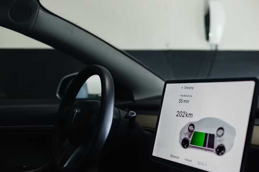 an EV charging their battery