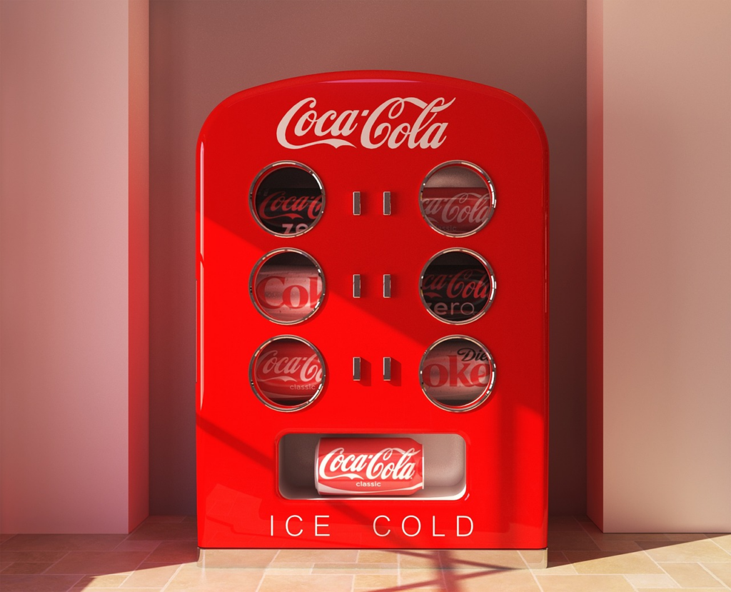 a Coke-themed vending machine