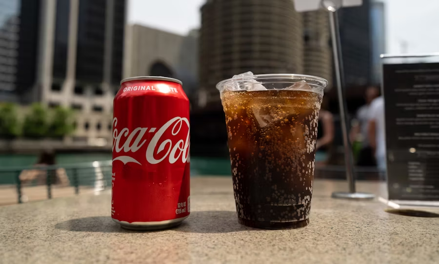 a mixed drink with coke in it