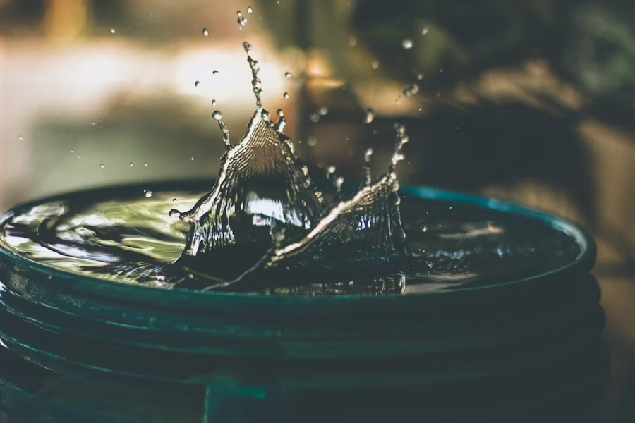 a barrel full of water