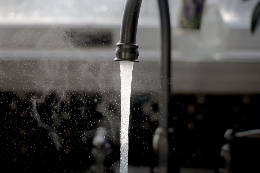 a tap with flowing water