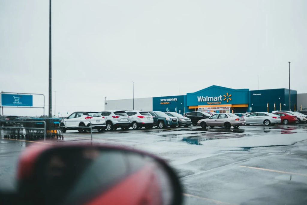 a Walmart and its parking lot