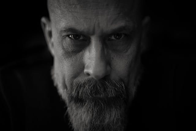 man staring at the camera
