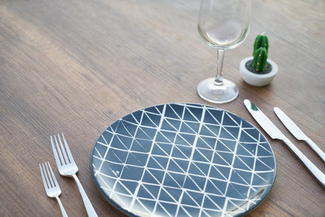 empty plate on a table