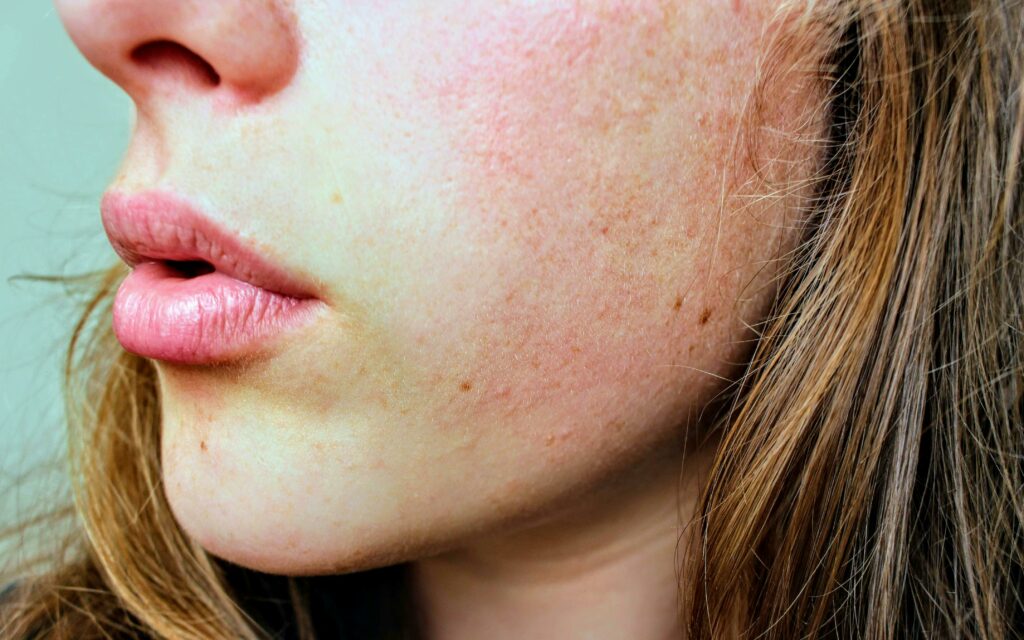 close up of woman's face