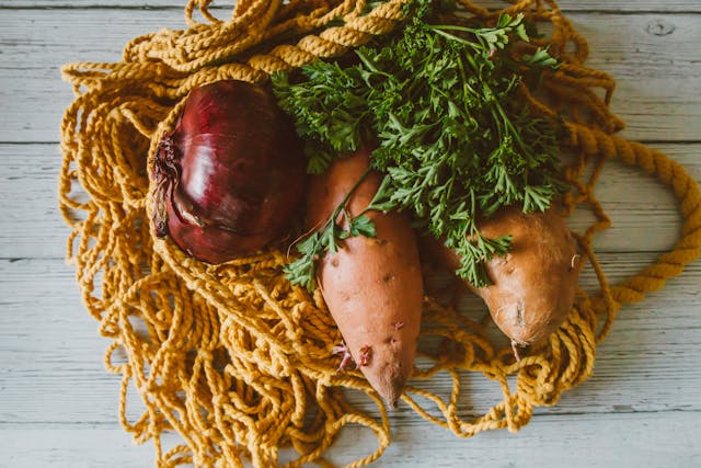 an assortment of root vegetables