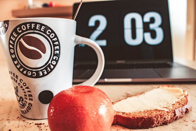 food and clock
