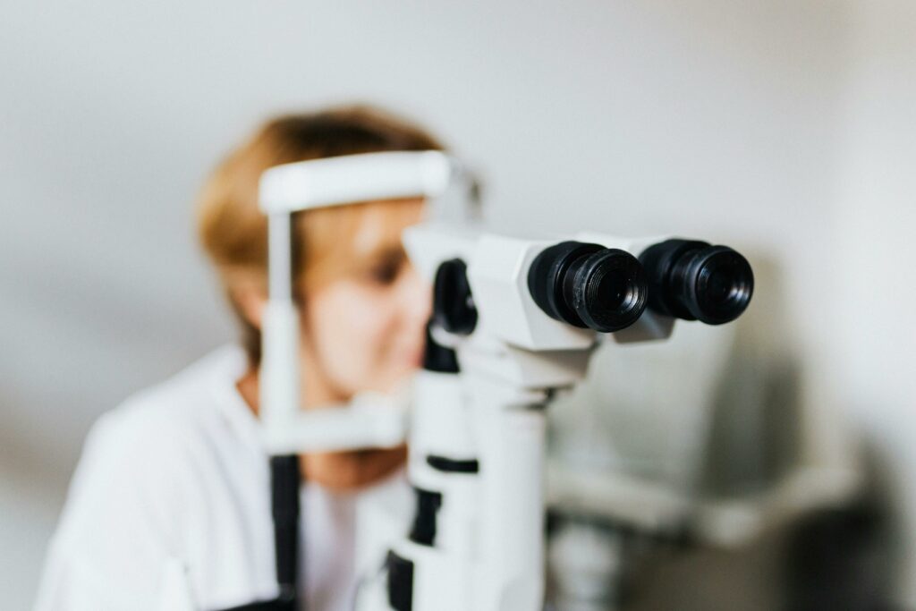 A Person Having an Eye Examination