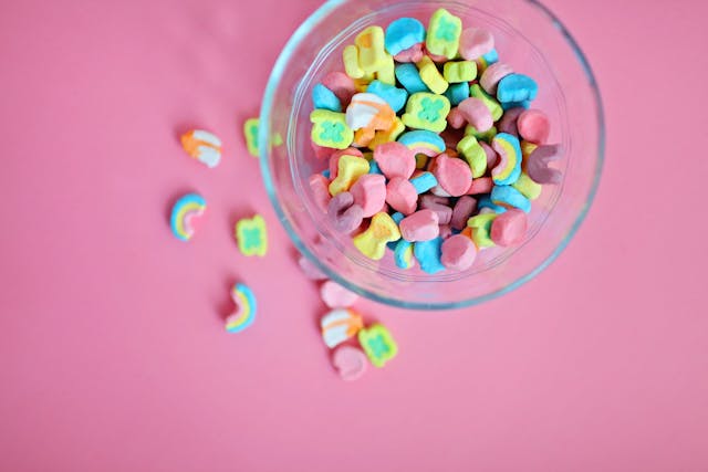 candy in a glass