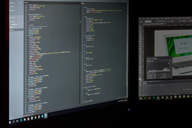coding on a computer screen