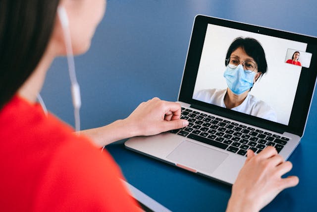 doctor and patient on zoom call